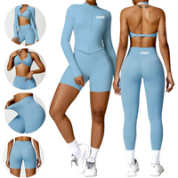 Custom Logo Gym Clothing Active Wear Yoga Set Halter Tight Fitting Short Top Casual Fitness Trousers Suit Women Yoga Sets