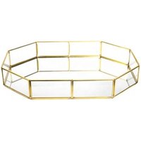 Golden Decorative Glass Tray