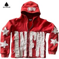 Vintage Loose Vintage Long Sleeved Pullover Hoodie for European American Sweatshirt Patchwork Letters Star Hooded Front Winter