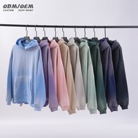 Wholesale Vintage Spray-painting Hoodie Tie Dye Puff Print Washed Hoodie Heavyweight Cotton Fleece Oversized Men's Hoodies