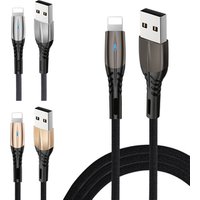 LJ07 Nylon Braided Zinc Alloy Fast Charging USB Data Cable for iPhone Lightning