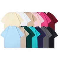 Wholesale Mens Oversized Heavyweight Crew Neck Tshirts Blank Short Sleeve T-Shirt Men Women Plain Cotton Printing T Shirts