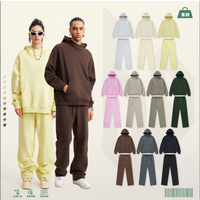High Necked Hooded Winter Hoodies Solid Color Plush Set Oversized Trendy Men's Eco-Friendly Breathable Cotton Hoodies