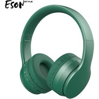 Eson Style Gift noise cancelling headphones metal leather mic FM radio TF shenzhen OEM BQB Bluetooth wireless headphone