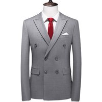 Men's fashion multi-color double-breasted suit Korean version slim-fit plus size suit jacket for men