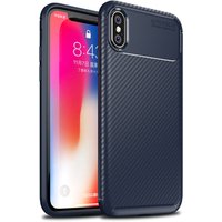 Laudtec Beetles Shockproof Carbon Fiber TPU Case For iPhone X XS Back Cover