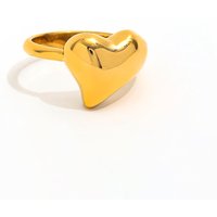 High End PVD 18K Gold Plated Dainty Stainless Steel Irregular Heart Finger Ring Trendy Unisex Party Gift for Women