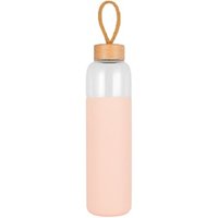 Glass Water Bottle Silicone Sleeve Bamboo Lid