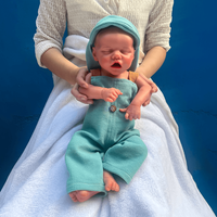Sleeping Girl Flexible Limbs 17'' Full Silicone Reborn Baby Twin Prototype Painted Body Mold Artist Educational Toy Washable
