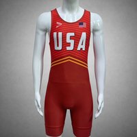 Mens American Team Singlet Wrestling Gear Tights Gym Clothes Men's Wrestling Singlets
