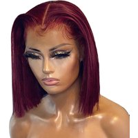 Highlight Colored HD Lace Super Double Drawn Bone Straight Bob Wig Short Curly Glueless 100% Virgin Remy Brazilian Human Hair
