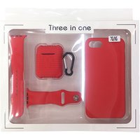 2019 liquid silica gel protection for Iphone 7/8 anti-falling durable mobile shell 3 in one phone case watch band airpods case