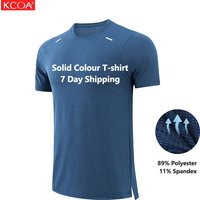 Custom Polyester Spandex T-Shirts Man Sports Training Tshirt Gym Fitness Tee Blank T Shirt for Men