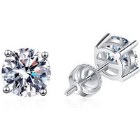 In Stock Women Fine Jewelry 0.5-2CT D Color Brilliant Round Cut Lab Created Diamond 925 Sterling Silver Moissanite Stud Earrings