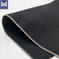14oz Both Side Ink Black Color Slub Selvage Japanese Style Raw Vintage Selvedge Red Trim Denim Fabric for Men Jeans Jackets Vest