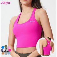 Janya 2025 Women's Sexy Fit Cropped Tank Top New Fashionable Breathable Workout Gym Sports Wear Removable Pads for Training Yoga