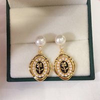 SHDIYAYUN New Retro Rose Style Genuine Freshwater Pearl Stud Earrings Fashion Jewelry Wholesale