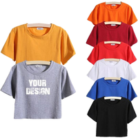 Hot Sale Loose Fit Ladies Crop Top Custom Logo Women Cropped T Shirts Soft Cotton Crop Tshirt for Girls