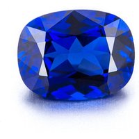 5 Carat Blue Sapphire Necklace Lab Created Loose Gemstones Cushion Oval Cut Royal Blue Color VVS Clarity Heat Treatment Applied