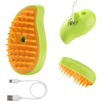 3-in-1 Small Style Silicone Pet Steamy Brush for Cats Dogs Water Spritz Defur Comb Hair Removal Box Packed Pet Grooming Tool