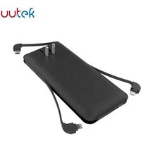 Online shopping new power bank 10000mAh quick charge with AC plug and 3 built in cable UUTEK RSQ3-A