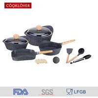 16pcs die cast aluminum Granite Coating Induction cookware sets kitchen appliance