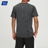 YLS Usa Size Custom Blank Men Knitted Workout T-Shirt Quick Dry Breathable Eco-Friendly Short Sleeve Sublimation Sport Wear