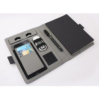 2019 with higher quality hot sale wireless charger usb and noteboo pu notebook with power bank