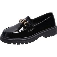 Wholesale Hot Sale Woman Hard Sole Leather Shoes Black Leather Casual Shoes English Wind Hard Sole Adult Leather Shoes