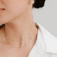 Fashionable Street Girl Stainless Steel Necklace Vintage Multi-layer 18k Gold-Plated Pendant Necklace Unique Exquisite Accessory