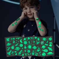 New Luminous Tattoo Stickers Nightclubs Bars Music Festivals Carnival Parties Cool Temporary Face Music Notes Jiangmei
