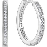 YILUN Classic Cubic Zirconia 925 Sterling Silver Hoop Earrings for Women