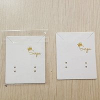 Custom glossy gold foil logo necklace card, display jewelry earring card