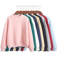 New Women's Hoodie Solid Color Thickened College Student Middle Collar Loose Sweatshirts Casual Printed Knitted for Spring