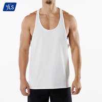 YLS Wholesale OEM Custom Logo Breathable Sporty Mens Gym Stringers Tank Top Muscle Workout Sports Vest Bodybuilding Gymwear