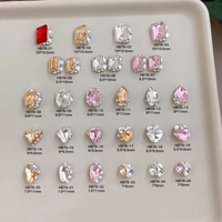 High-End 3D Stacked Diamond Nail Accessories New Luxury Square Candy Style Versatile Pigeon Jewelry Metal Alloy Zircon Material