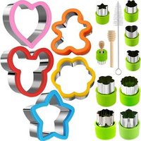 Sandwich Cutters Set for Kids Vegetable Fruit Cutter Shape Stainless Steel Cookie Stamp Mold and Food Decoration Tools