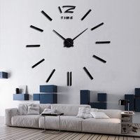 Home Office Room Art Decor Modern Decal Wall Clock Large DIY Wall Clock 3d Mirror Wall Sticker Clock