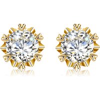 Quality Jewelry Supplier 925 Silver Earrings Woman Winter Christmas Snowflake Gift 0.5ct 1ct 2ct Moissanite Fine Stud Earrings