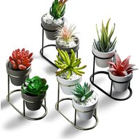 Modern Small Metal Flower Pot Holder Succulent Plant Pot Stand Set