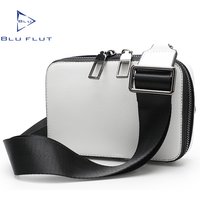 Blu Flut Crossbody Purse Mens Phone Chest Bag Single Shoulder Bag PU Leather Mini Crossbody Messenger Bags for Men