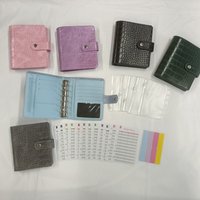 Custom Loose Leaf 6 Rings Cash Envelopes Zipper Minimalist crocodile A7 Budget Binder Wallets for Men Credit Cardholder Wallet