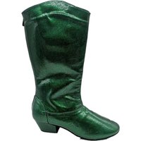 New Arrival Salsa Jazz Party Cheerleading Dance Shoes Customized Heel Green Blue Brown Color Leather Suede Boots Fast Delivery