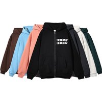 Good Quality Wholesale Thick Fleece Zip up Hoodie 100% Cotton Oversize Hoodies Blank Custom for Men