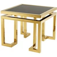 Wholesale Metal Stainless Steel Corner Table Modern Home Furniture Luxury Golden Stainless Steel Square Glass Sofa Side Table