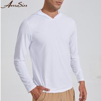Custom Logo Men's Plus Size Sport Training Hoodie Quick Dry Top with Solid Pattern for Spring Season Hooded Shirts