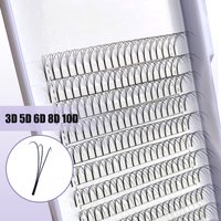 Pre Made Lash Fans Long Stem 3D 5D 8D 10D Private Label Premade Fan Lashes Matte Black Pre-Fanned Eyelash Extensions