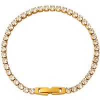 Ilona Waterproof Stainless Steel Full CZ Tennis Bracelet 18K Gold Plated Dainty Jewelry for Wedding & Party Gift