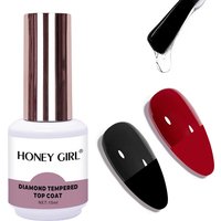 HONEY GIRL 15ml Top & Base Coat Nail Gel Polish with Reinforce Gel Tempered Top Coat FOIL TRANSFER GEL