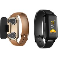 Newest Heart Rate Fitness Tracker Blood Pressure Monitor SmartWatch With Dual Earphone T89 Smart Watch Earphone